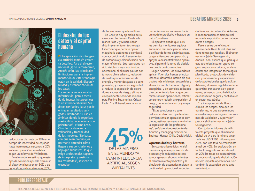 KronTec en Diario Financiero: IA y mantenimiento predictivo para mayor productividad